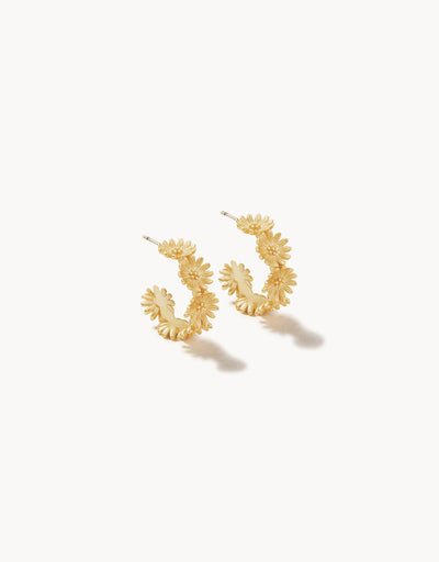 Daisy Gold Hoop Earrings