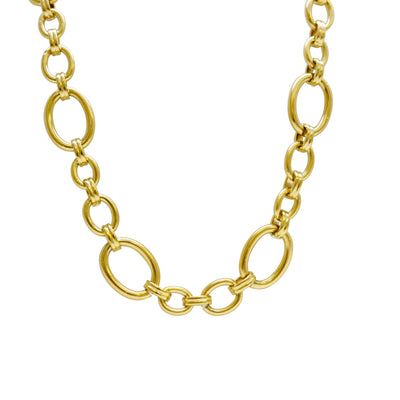 Waterproof Overly Oval Gold Necklace