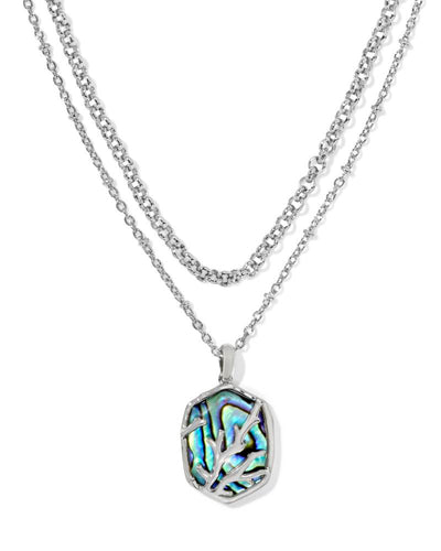 Kendra Scott Daphne Silver Coral Frame Multi Strand Necklace in Abalone