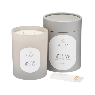 Linnea Wood House Two Wick Candle