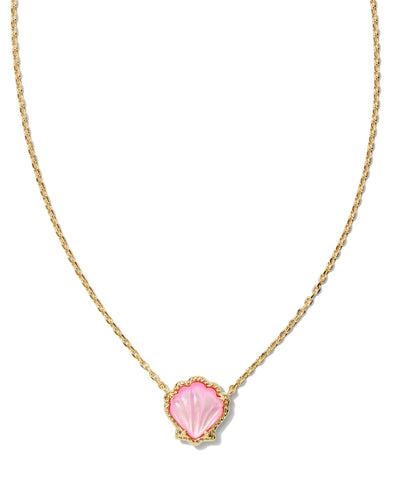 Kendra Scott Brynne Gold Shell Necklace in Blush Ivory Mother of Pearl