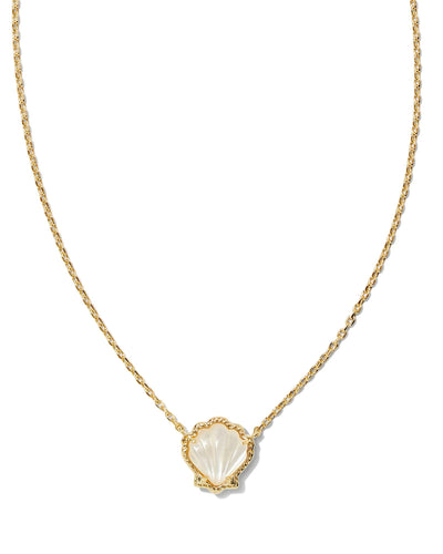Kendra Scott Brynne Gold Shell Necklace in Ivory Mother of Pearl