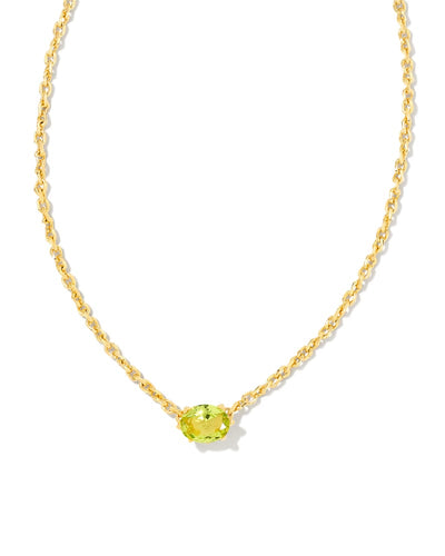 Kendra Scott Cailin Gold Pendant Necklace in Peridot Crystal