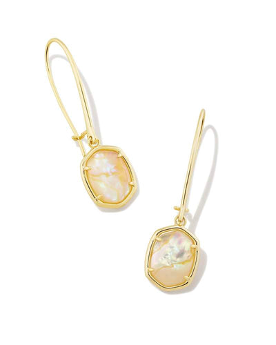 Kendra Scott Daphne Gold Wire Drop Earrings in Iridescent Abalone