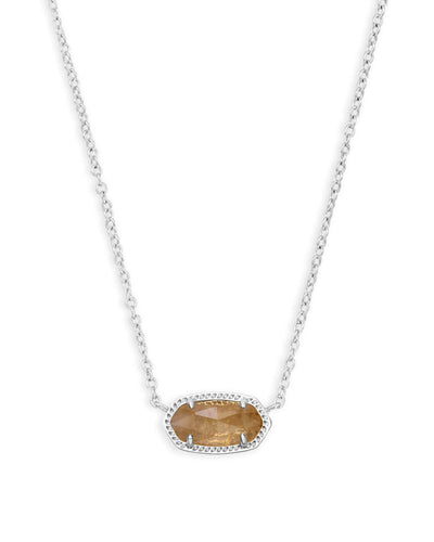 Elisa Silver Pendant Necklace in Orange Citrine Quartz