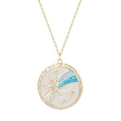 Shooting Star Wish Medallion Necklace