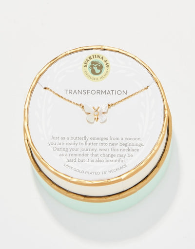 Transformation Mother of Pearl Monarch Necklace