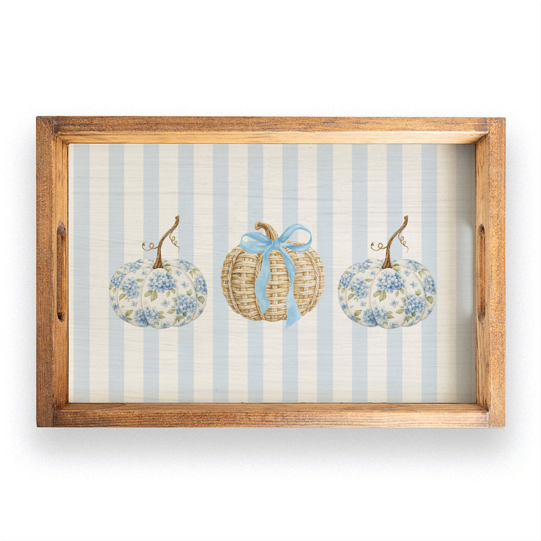 Coastal Pumpkins Rectangle Tray | Wooden Serving Tray Coastal Pumpkins Rectangle Tray | Wooden Serving Tray