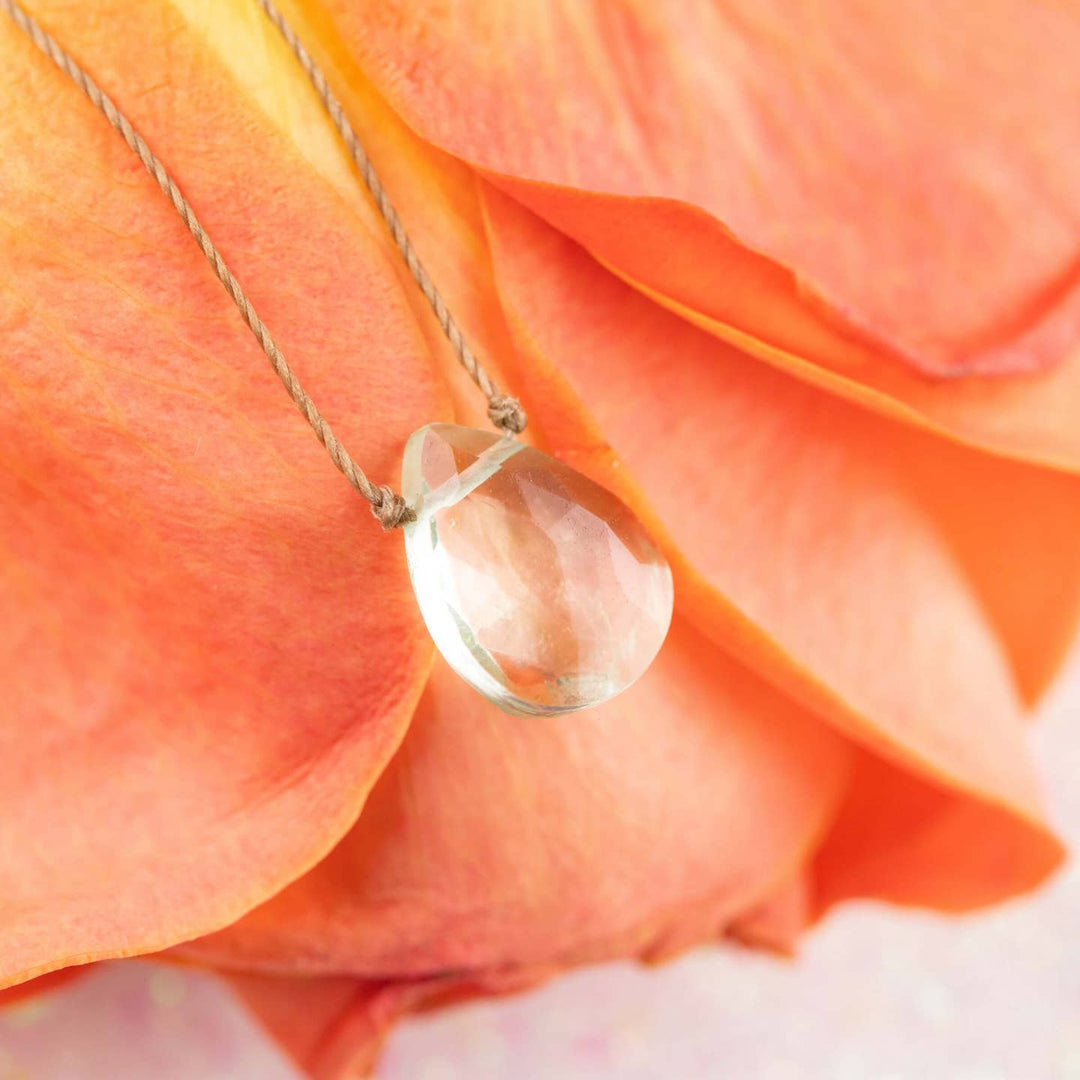 Green Fluorite Gemstone Necklace - Thank You