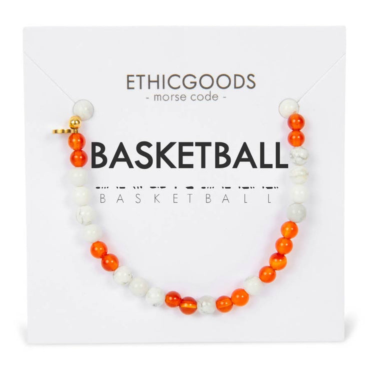 Basketball Morse Code Bracelet