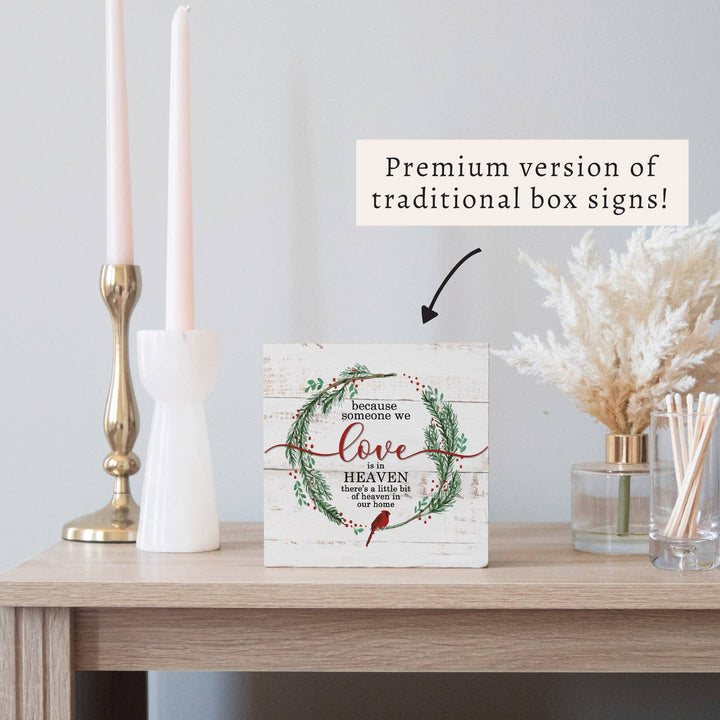 Holiday Heaven in Our Home Wooden Block Heaven in Our Home Cardinal Remembrance Wooden Block Home