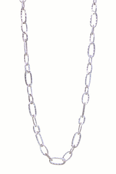 Linked In Silver Necklace& Earrings Set