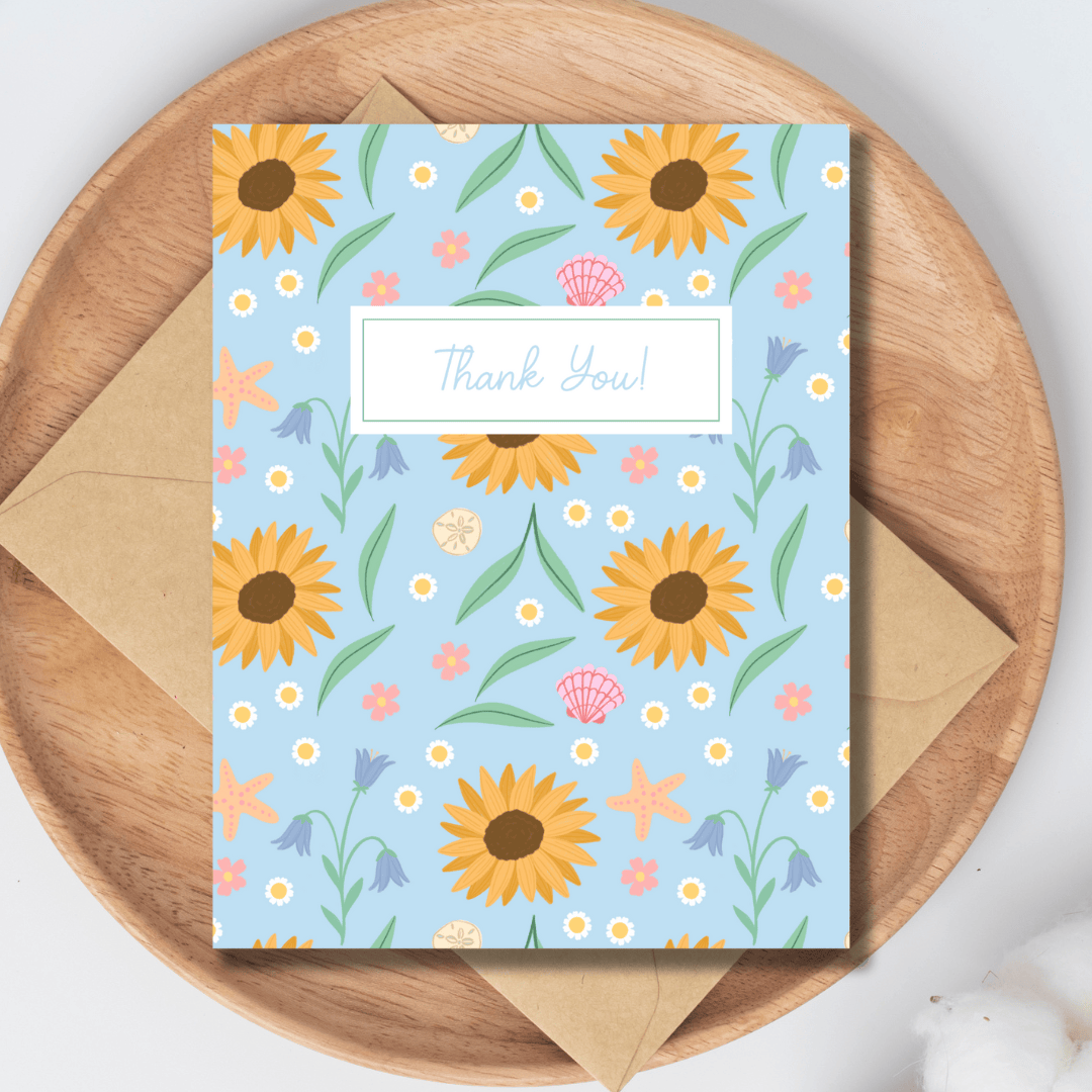 Beachside Cottage Thank You | Greeting Card Beachside Cottage Thank You | Greeting Card