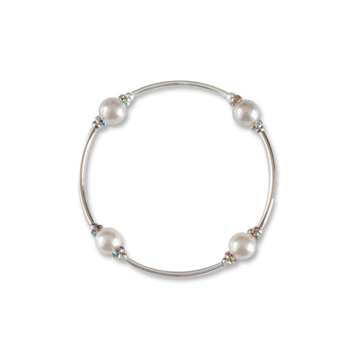 Blessing Crystal Pearl 8mm Silver Bracelet