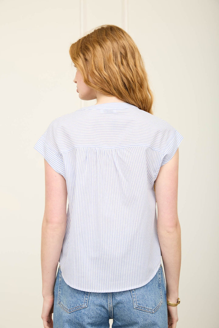 Sabrina Stripe Cuffed Sleeve Top