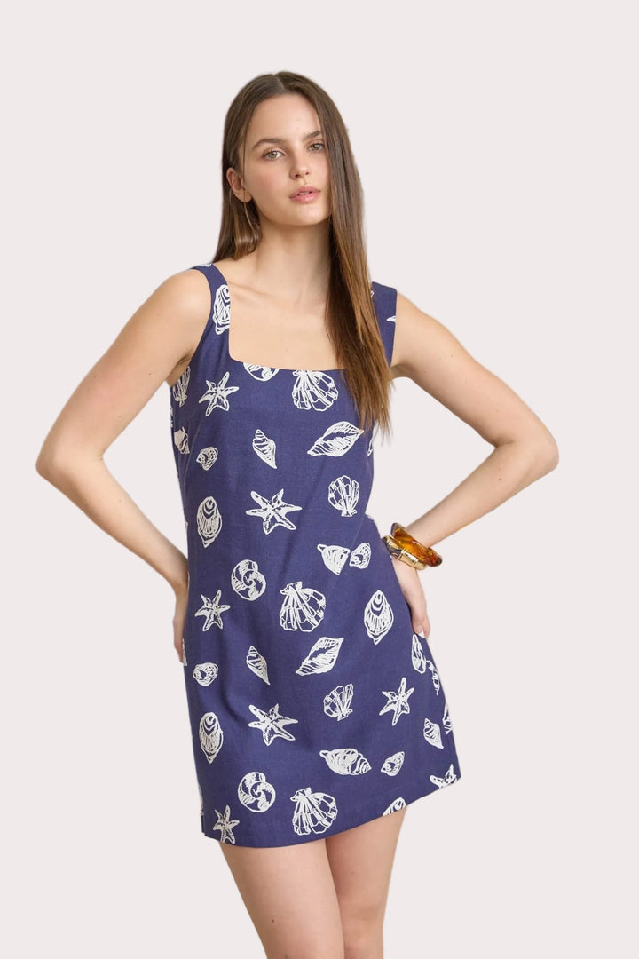 Seaside Shell Linen Dress