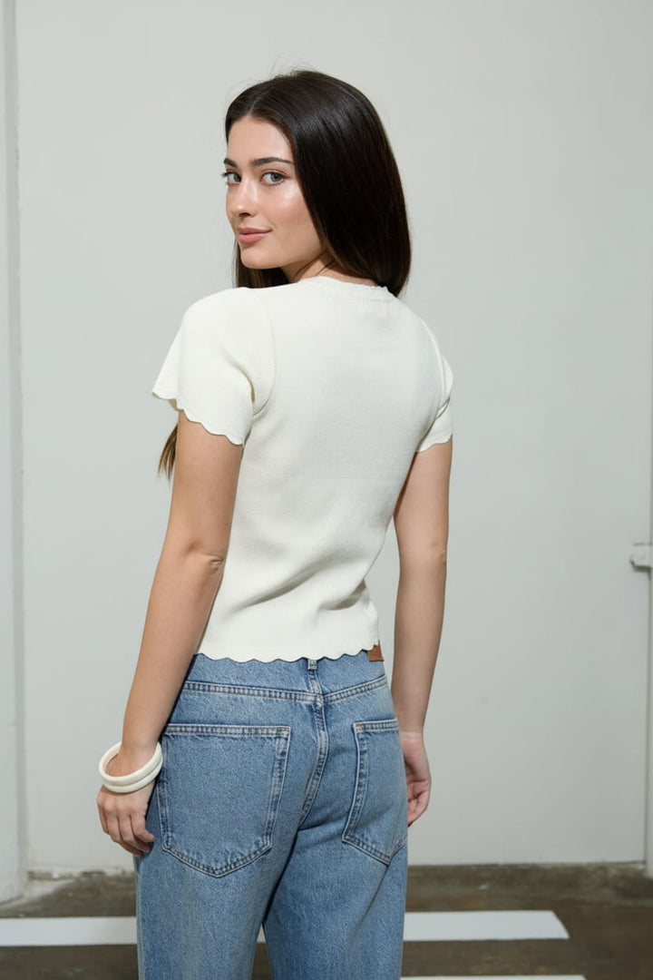 Seaside Scallop Knit Cardigan