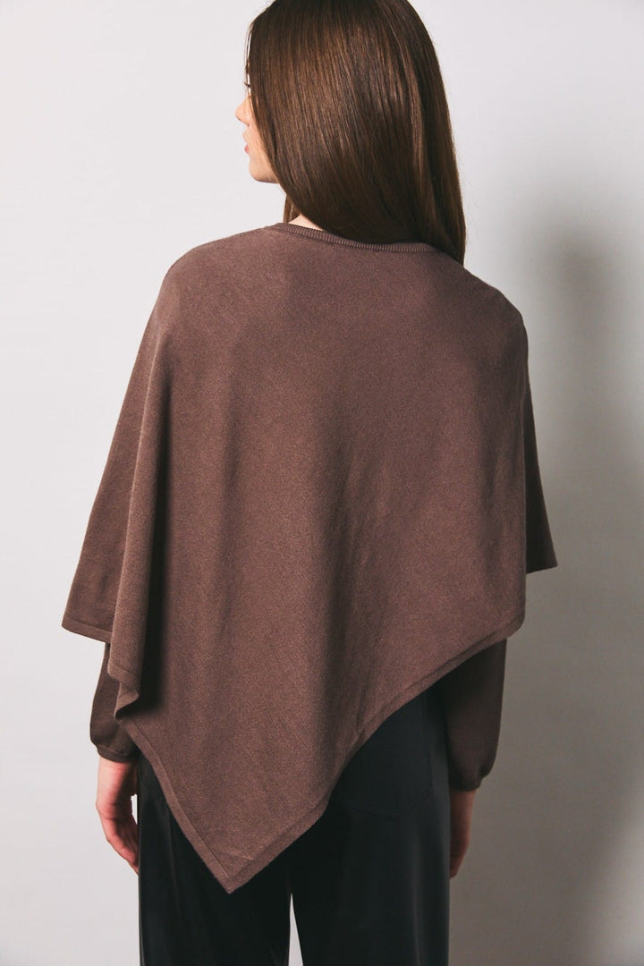All Wrapped Up Chocolate Cape Sweater All Wrapped Up Chocolate Cape Sweater | Knit Cape Top Tops
