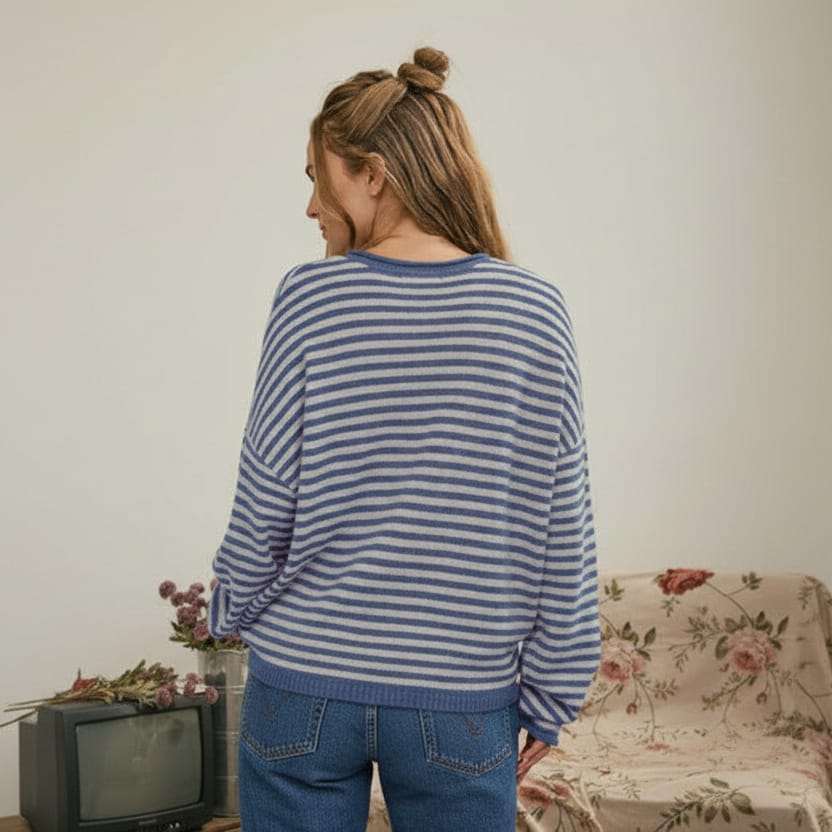 Seabrook Striped Henley Sweater