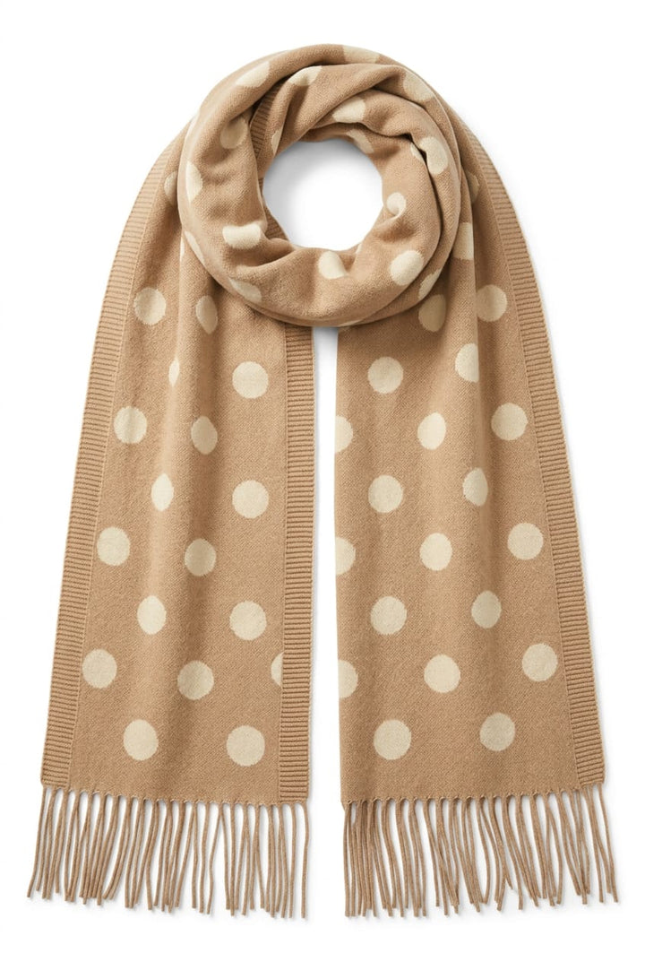 Polka Dot Fringe Scarf Women&