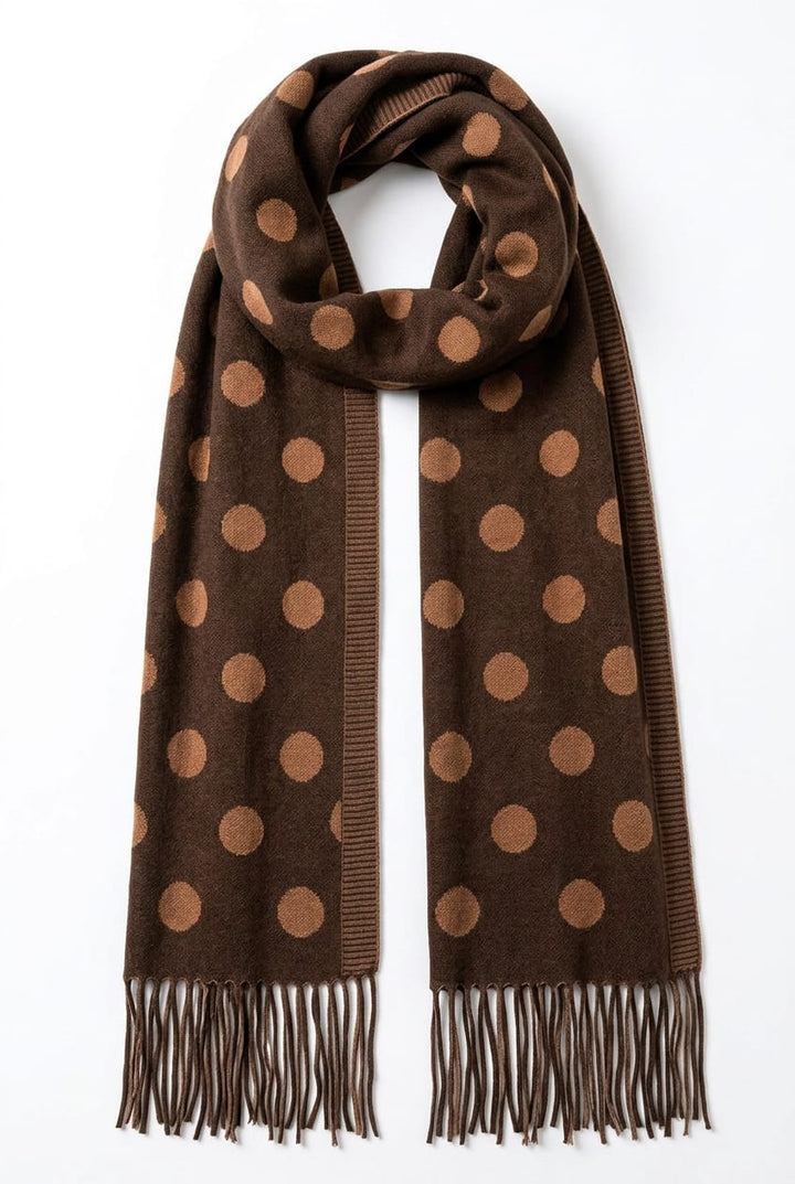 Polka Dot Fringe Scarf Women&