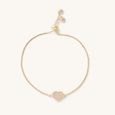 Crystal Heart Adjustable Bracelet