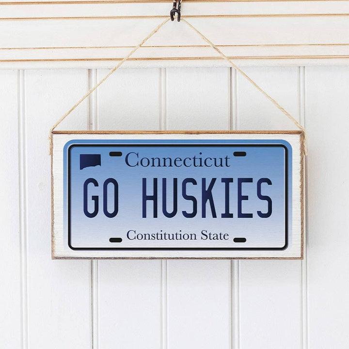 Connecticut Go Huskies License Plate Twine Sign