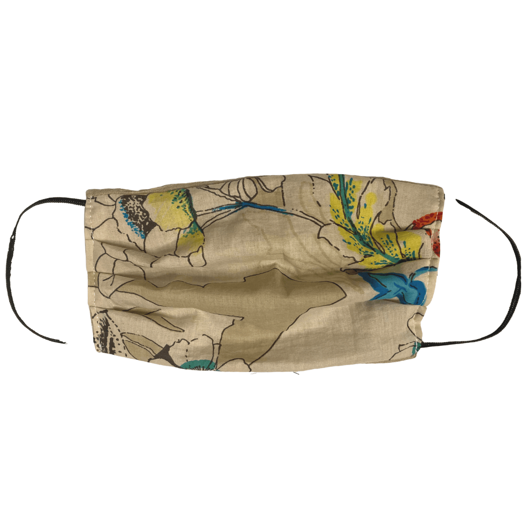 Beige Floral Mask