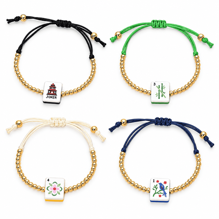 Mahjong Tile Charm Adjustable Bracelet Mahjong Tile Charm Adjustable Bracelet | The Red Owl Bracelet
