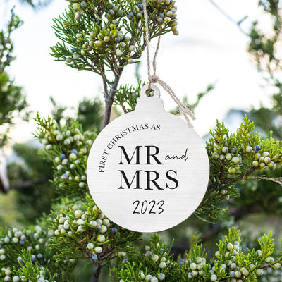 Mr & Mrs First Christmas Ornament