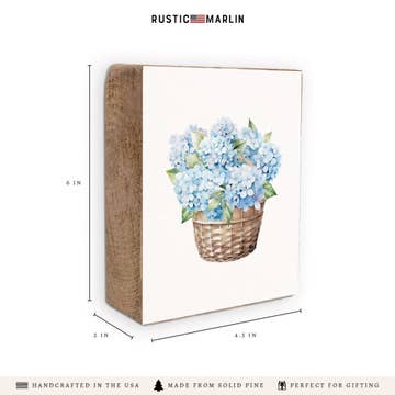 Hydrangea Basket Block Sign