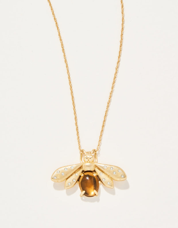 Honey Bee Slide Necklace Bronze