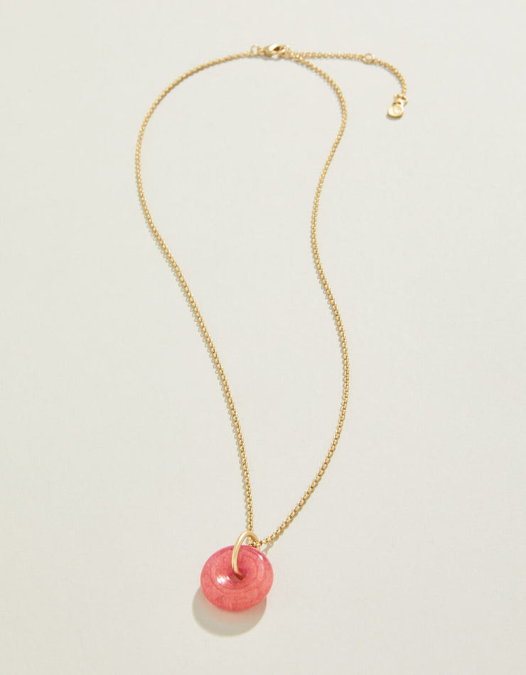 Ophelia Necklace 18" Pink Stone