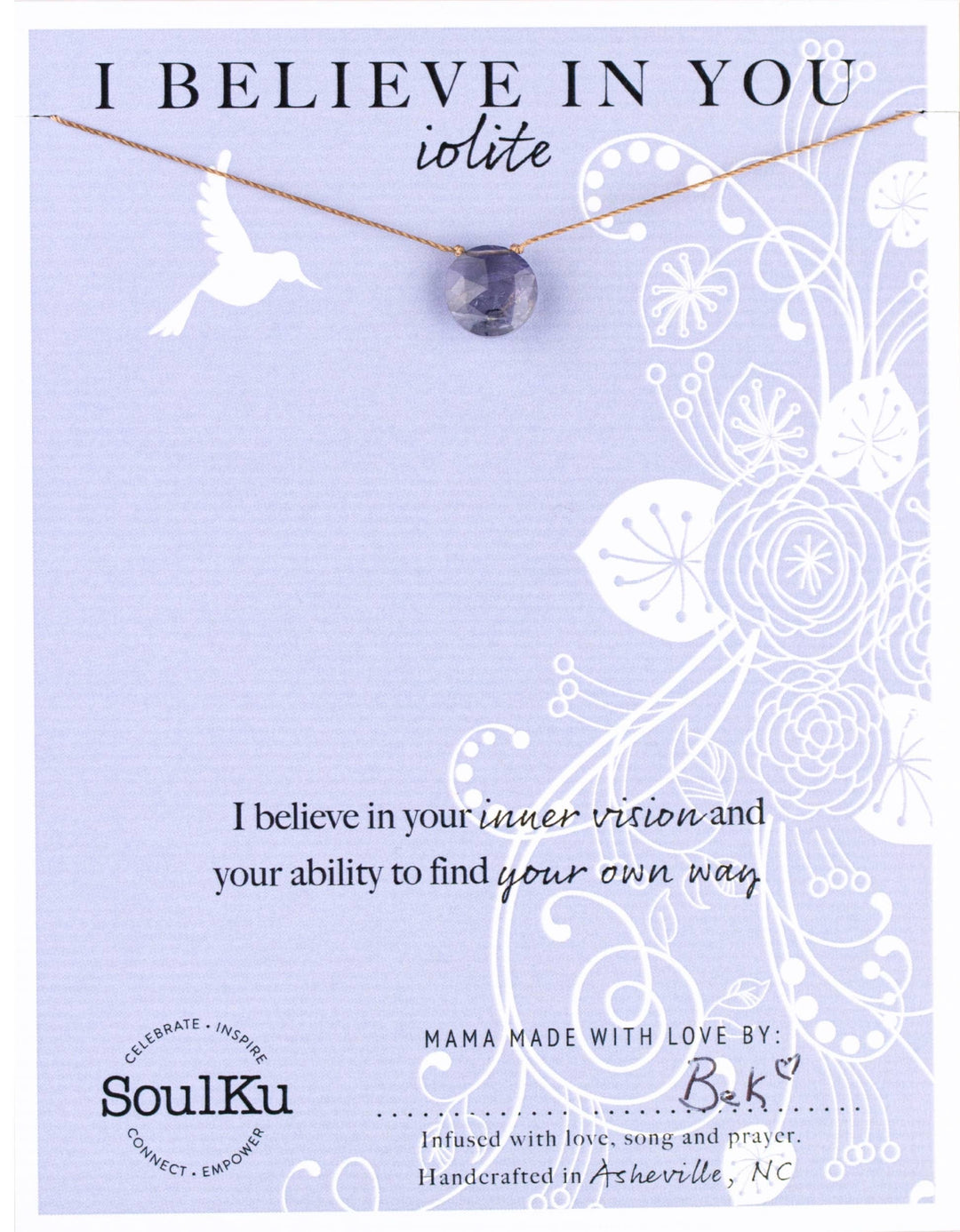 Iolite Gemstone Necklace - I Believe in You