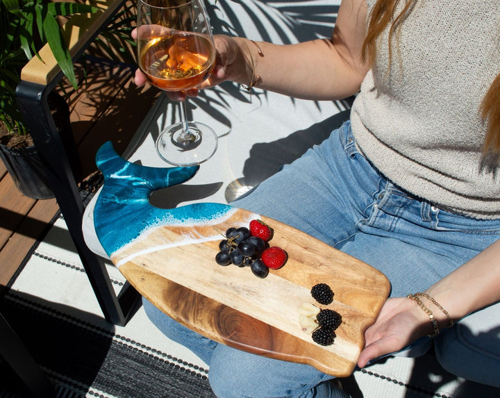 Resin Art Whale Charcuterie Board