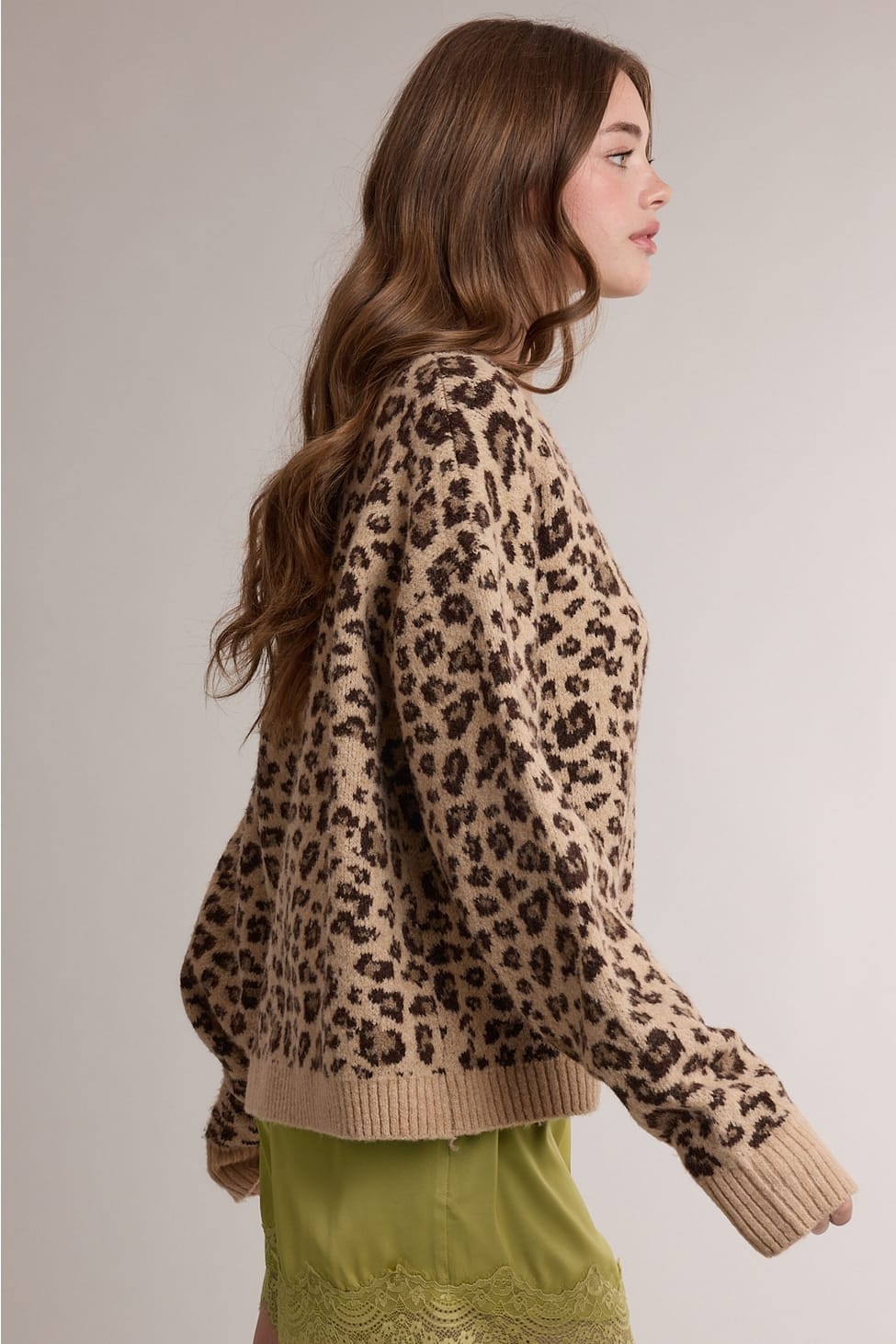 Leopard Print Button-Up Cardigan Sweater Leopard Print Cardigan Sweater | Button-Up Knit | The Red Owl Tops