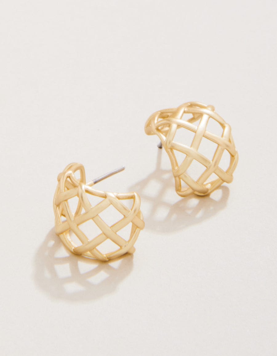 Spartina 449 Stonevale Gold Hoop Earrings Spartina 449 Stonevale Gold Hoop Earrings | Lattice Huggie Earrings