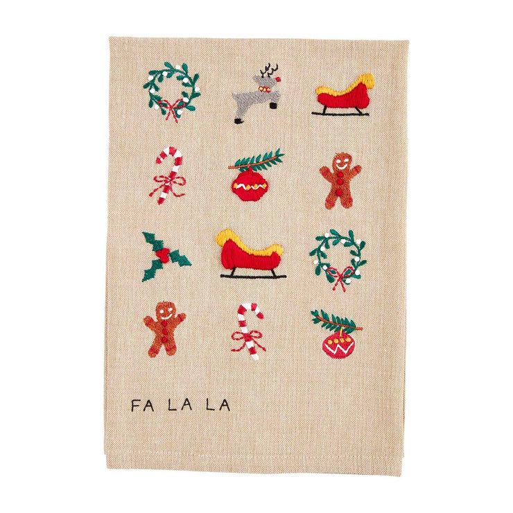 Icons Embroidered Christmas Towel