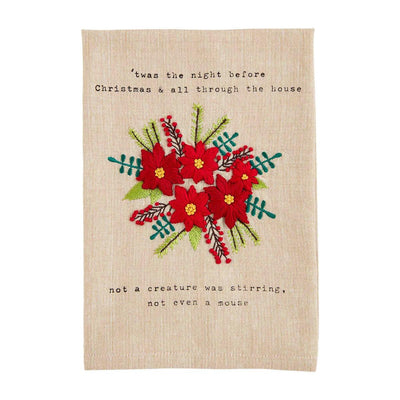 Floral Embroidered Christmas Towel