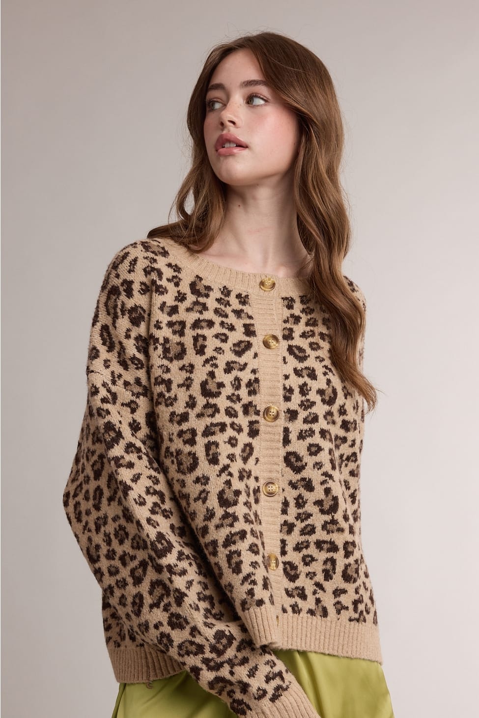 Leopard Print Button-Up Cardigan Sweater Leopard Print Cardigan Sweater | Button-Up Knit | The Red Owl Tops