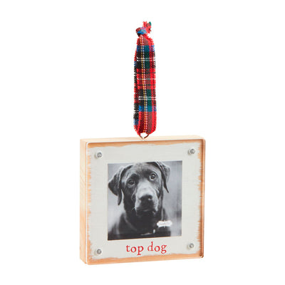 Top Dog Wood & Acrylic Frame Ornament