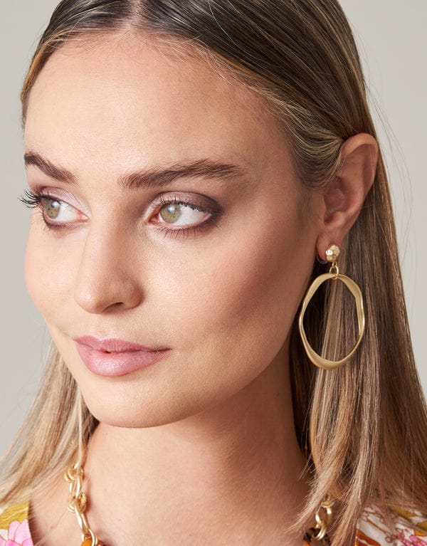Spartina 449 Disco Earrings Gold  Spartina 449 Disco Earrings Gold | Oversized Hoop Statement Earrings