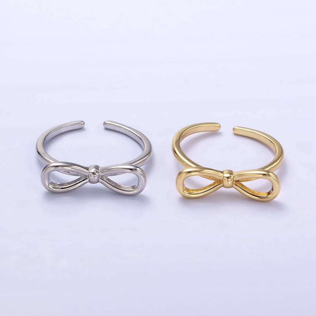 Open Ribbon Bow Adjustable Ring