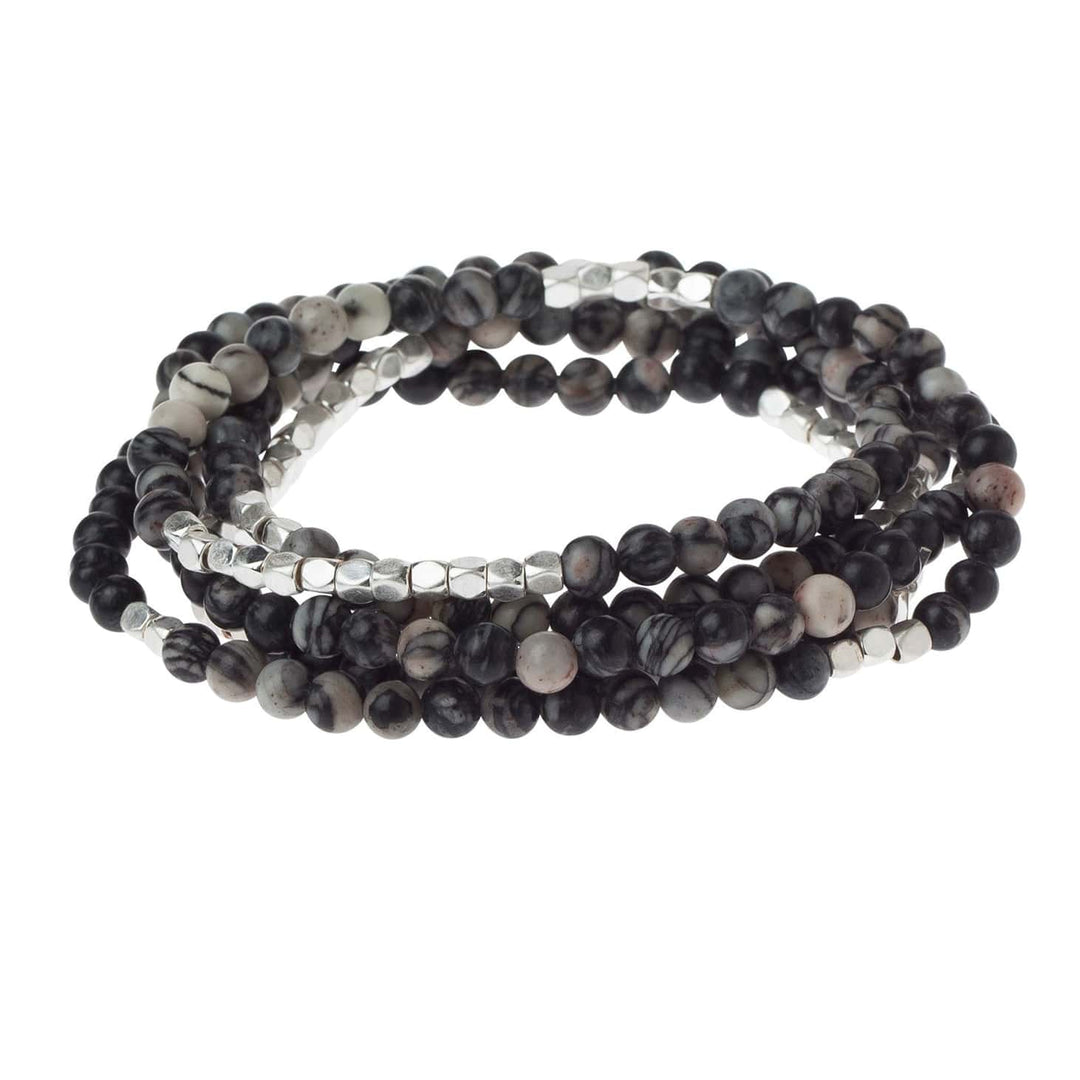 Scout Curated Wears Stone Wrap - Black Network Agate Black Network Agate Wrap Bracelet &amp; Necklace Bracelet