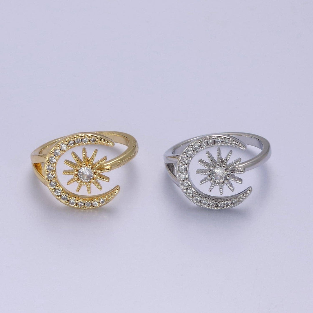 Pave Crescent Adjustable Ring Pave Crescent Adjustable Ring