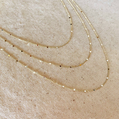 Waterproof Gold Filled Sequin Chain