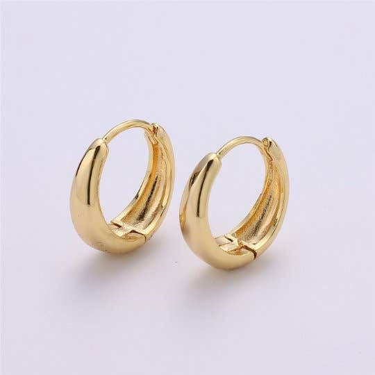 Gold 14mm Domed Huggie Hoops Gold 14mm Domed Huggie Hoops