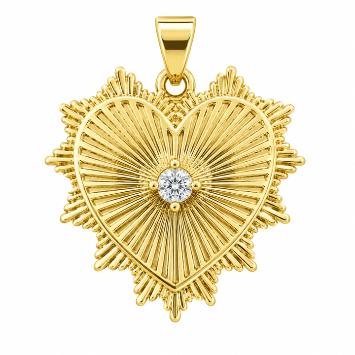 Heart of Gold Pendant 18kt Gold-Plated Heart Statement Pendant | The Red Owl Pendant Bar