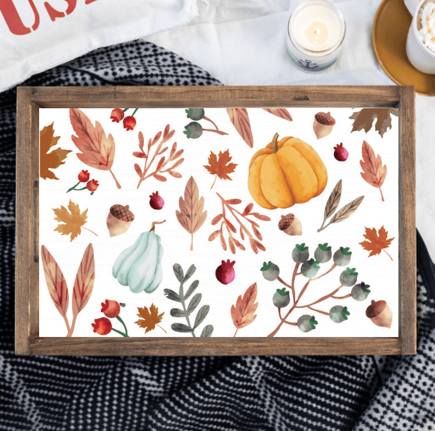 Fall Pattern Wood Serving Tray Fall Pattern Wood Serving Tray Home