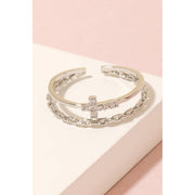 Cross Open Band Ring